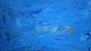 Blue yellow abstract fish sky - lyrical abstraction free wallpaper