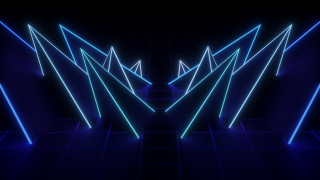Dark room neon blue white - free neon wallpaper