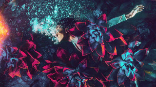 Woman fire aurora constellation glowing - behance hd free wallpaper