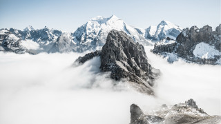 Italian mountains snow clouds matte - detailed free wallpaper for desktop