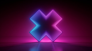 Neon star kinetic 3d raytrace - a neon light free wallpaper