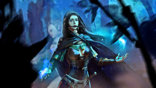 Woman forest shark sword magic - a sword in a forest free wallpaper for desktop