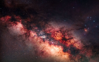 Colorful starfield center space art - center free wallpaper for desktop