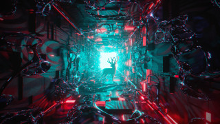 Deer chains lights green holography - the end free wallpaper for desktop