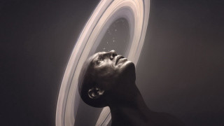 Man looking up surreal 3d - his head in free wallpaper