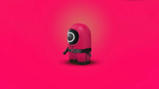 Red black android surreal portrait - object free wallpaper for desktop