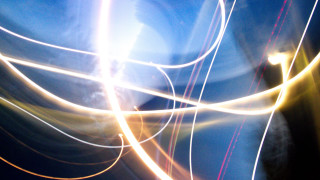 Blue sky light streak person - a blurry photo free wallpaper for desktop