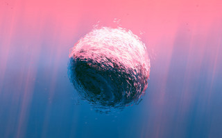 Large object floating water pink - generative art free wallpaper for desktop