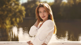 Elina karimova lake portrait white - free portrait wallpaper for desktop