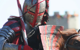 Knight armor horse city sky - boleslaw cybi free wallpaper