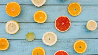 Citrus fruits blue wood lemon - whole free wallpaper