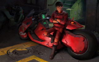 Man motorcycle garage cyberpunk retrofuturism - cushart krenz free wallpaper