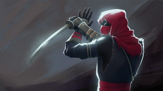 Man in red hoodie sword - rossdraw global illumination free wallpaper