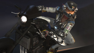 Futuristic motorcycle rider helmet unreal - his head and a helmet free wallpaper