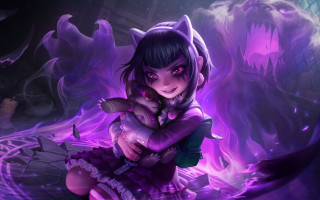 Purple dress girl cat demon - a purple dress holding free wallpaper