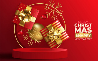 Merry christmas gift red background - new objectivity free wallpaper
