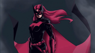 Woman red cape black suit - a red cape free wallpaper for desktop
