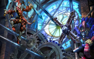 Animated characters clock tower group - animated character free wallpaper