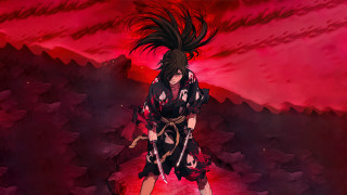 Red moon sword ponytail japanese - a red room free wallpaper