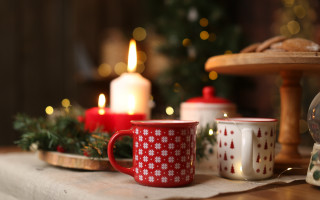 Christmas still life candles cookies - product photography free wallpaper