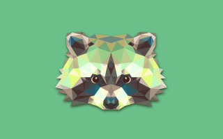 Geometric animal head green checkered - low free wallpaper for desktop