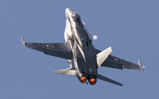 Fighterjet blueSky clouds orangeBalls puzzleAircraft - viennese actionism free wallpaper