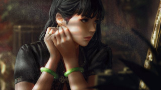 Woman green bracelet black shirt - stanley artgerm lau free wallpaper