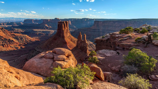 Canyon rock formation blue sky - a view of a canyon free wallpaper