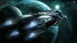 Spaceship planet light side light - a planet free wallpaper