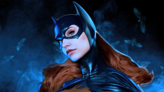 Catwoman batmask blue background butterflies - digital painting free wallpaper for desktop