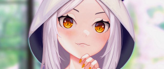 Anime girl yellow eyes white - ayo free wallpaper