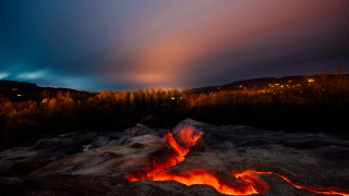 Fire pit mountain night clouds - a fire pit free wallpaper for desktop