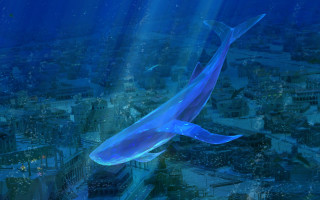 Blue fish city underwater bubbles - mouth free wallpaper for desktop