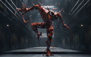 Creepy robot blood dark room - body free wallpaper for desktop
