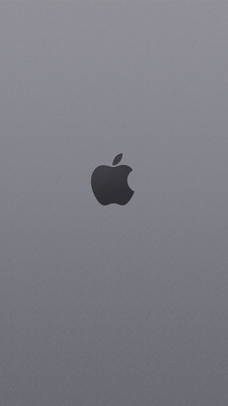 Apple logo gray black white - free technology wallpaper for mobile