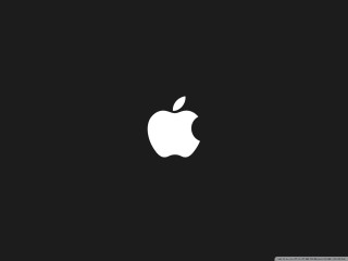 Black white apple logo bottom - the bottom of the screen free wallpaper