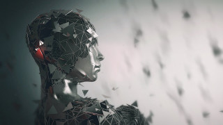 Robot headphones shattered glass deconstructivism - headphone free wallpaper