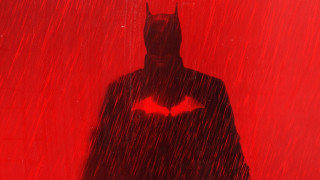 Batman rain red background poster - a man in a batman costume free wallpaper for desktop
