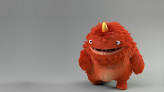 Red stuffed dog yellow horn - stuffed free wallpaper