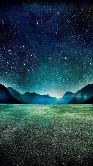 Night sky stars mountains grass - night sky free wallpaper for mobile