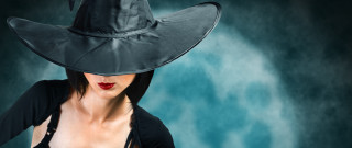 Witches hat black dress red - a black tail free wallpaper