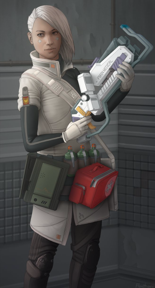 Eve ryder dark skin white - character concept art free wallpaper