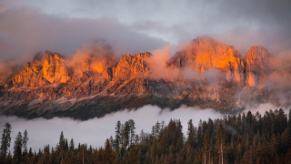 Mountain range trees clouds autumn - caspar wolf free wallpaper