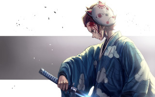 Kimono sword helmet skull manga - a helmet free wallpaper
