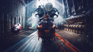 Industrial urban futurism cyberpunk skyline - solarpunk free wallpaper for desktop