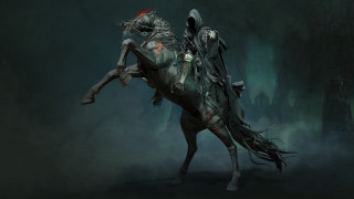 Horse rider fog darkroom gothic - a horse free wallpaper for desktop