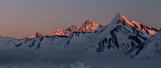 Snowy mountain sky clouds horizon - a few mountain free wallpaper for desktop