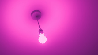 Pink lightbulb dark room fullmoon - a light bulb free wallpaper