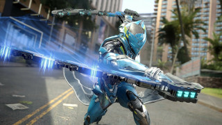 Futuristic man street city warframe - warframe armor free wallpaper for desktop