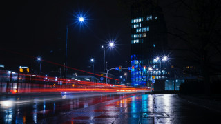 City street night traffic building - traffic free wallpaper